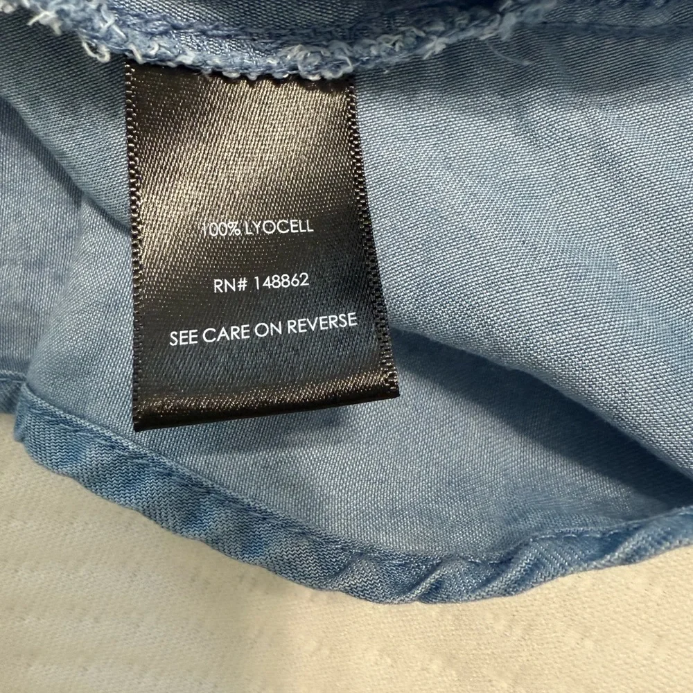 Torrid Mini Chambray Tiered Shirt Dress
Size 2X 
Color: Medium Wash - Picture 12 of 12